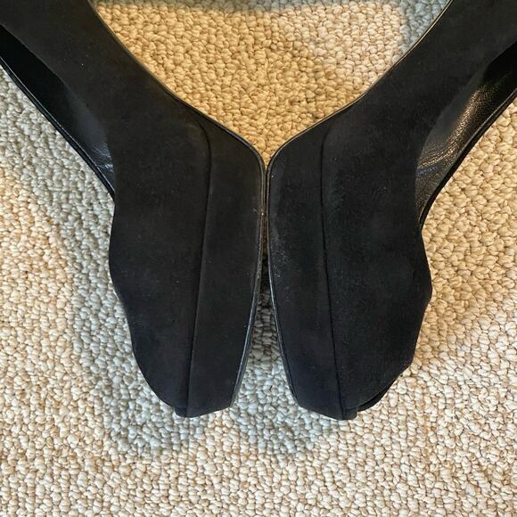Yves Saint Laurent Palais Platform Stiletto High Heels Peep Toe Suede US 9 EU 39 - Picture 11 of 17